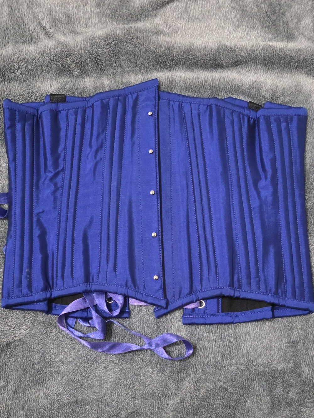 Underbust Satin Waist Trainer Corset in Royal Blue